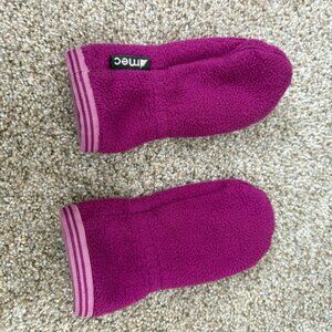 XS MEC baby mitts purple Polartec